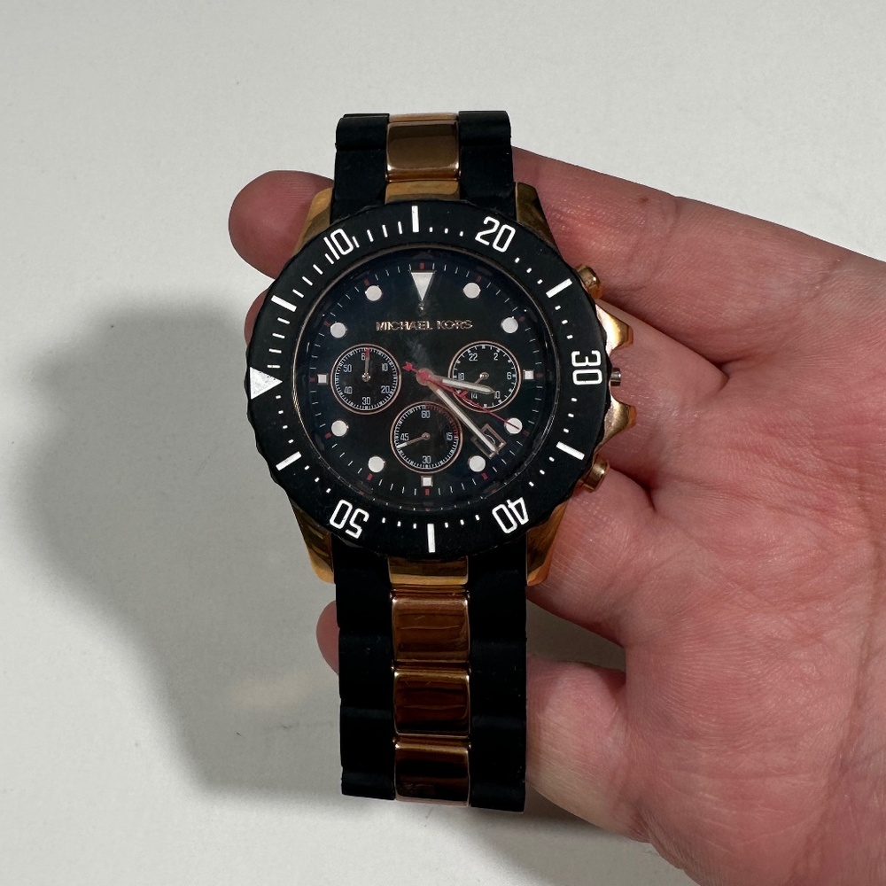Michael Kors Black‎ & Rose Gold Watch